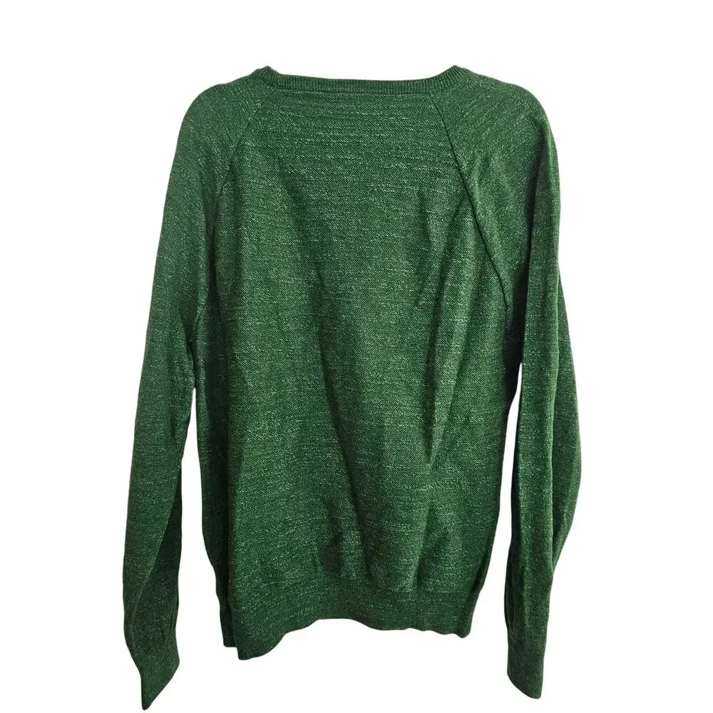J. Crew Mens Knit Crew Neck Pullover Sweater L Slim Fit Preppy Old Money Stretch